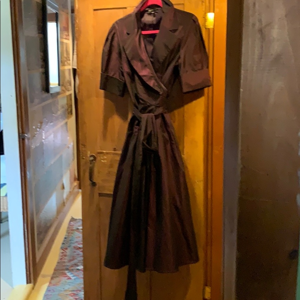 Taffeta purple wrap dress